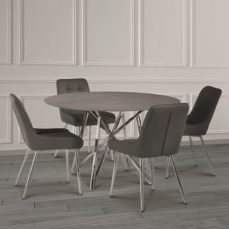 An Image of Jennis Round 1.2m Dining Table Grey