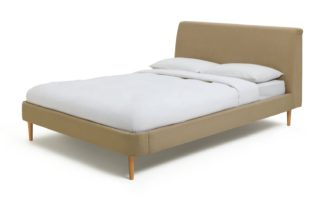 An Image of Habitat Tora Double Fabric Bed Frame - Natural