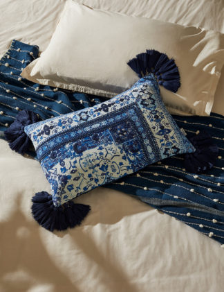 An Image of M&S X Fired Earth Pure Cotton Acapulco Salazar Cushion