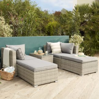 An Image of Cairo Grey Rattan Effect Garden Sofa Set