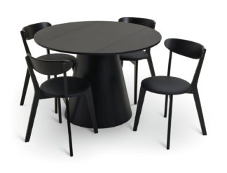 An Image of Habitat Iver Dining Table & 4 Sophie Black Chairs