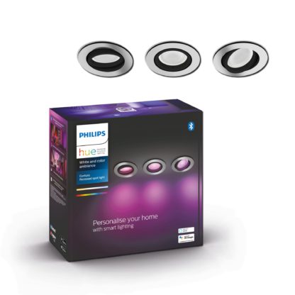 An Image of Philips HUE Set of 3 Centura Smart LED Ceiling Spotlights White