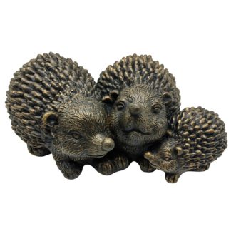 An Image of Bronze Look Hedgehog Family Garden Ornament