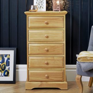 An Image of Suffolk Pine Wooden 5 Drawer Chest
