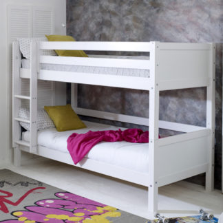An Image of Nordic White Wooden Bunk Bed - EU Single