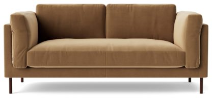 An Image of Swoon Munich Velvet 2 Seater Sofa - Fern Green