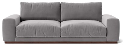 An Image of Swoon Denver Velvet 3 Seater Sofa - Granite Grey