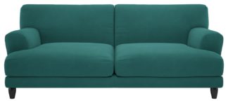 An Image of Habitat Askem 3 Seater Velvet Sofa - Teal