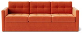 An Image of Swoon Berlin Velvet 3 Seater Sofa Bed - Burnt Orange