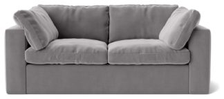 An Image of Swoon Seattle Velvet 2 Seater Sofa - Silver Grey