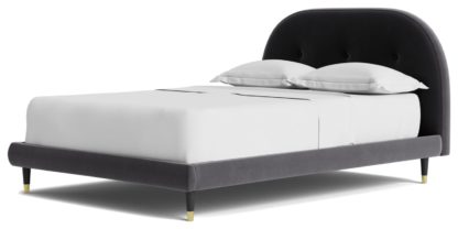 057fc3bd576671f79bbc9cd69e615f1ff723d75c184efc13edc6b7c0c3e790c5.jpg An Image of Swoon Southwark Double Velvet Bed Frame - Biscuit