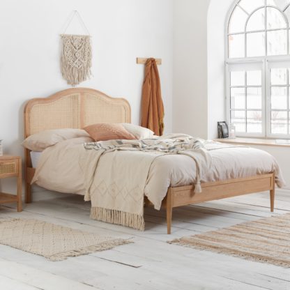 An Image of Leonie Rattan Bed Oak