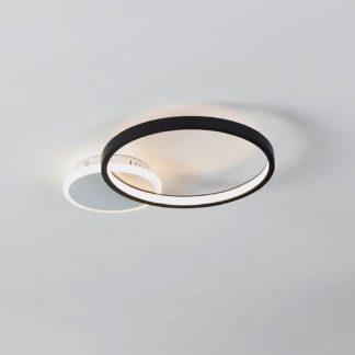 An Image of Eglo Gafares Connect Smart Flush Ceiling Light - Black
