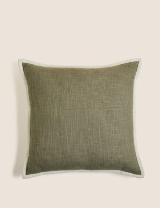 An Image of M&S Cotton with Linen Textured Cushion