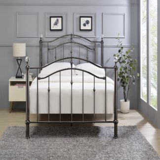 An Image of Callisto Black Chrome and Crystal Bedstead Black