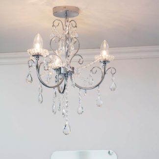 An Image of Shanzie Semi Flush Bathroom Chandelier Light - Chrome Effect