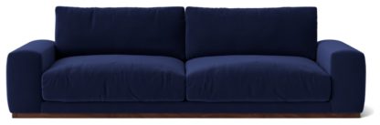 An Image of Swoon Denver Fabric 4 Seater Sofa - Indigo Blue