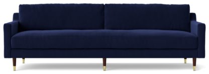 An Image of Swoon Rieti Velvet 4 Seater Sofa - Fern Green