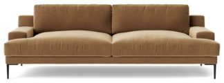 An Image of Swoon Almera Velvet 3 Seater Sofa - Biscuit