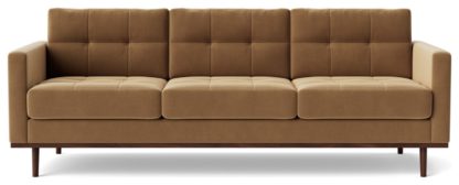 An Image of Swoon Berlin Velvet 3 Seater Sofa - Burnt Orange