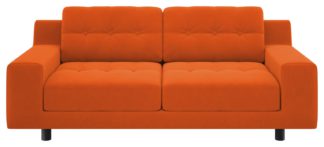 An Image of Habitat Hendricks 2 Seater Velvet Sofa - Orange