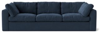 An Image of Swoon Seattle Fabric 3 Seater Sofa - Indigo Blue