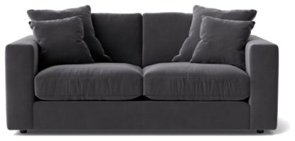 An Image of Swoon Althaea Velvet 2 Seater Sofa - Silver Grey