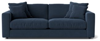 An Image of Swoon Althaea Fabric 3 Seater Sofa - Indigo Blue