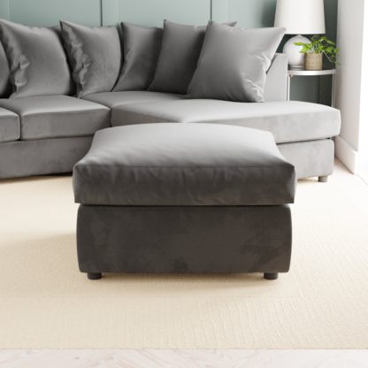 0c92bd3fc6f9aac13740090727f07653119f661291d47b7ed5b15bd098430392.jpg An Image of Blake Opulent Velvet Footstool Opulent Velvet Champagne