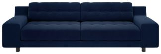 An Image of Habitat Hendricks 4 Seater Velvet Sofa - Navy