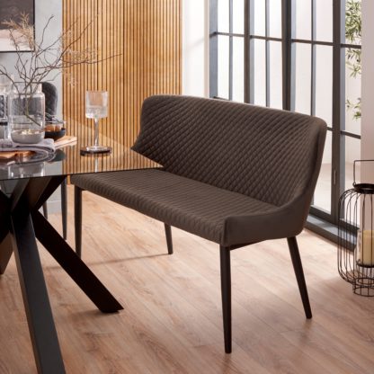 12cfa40fa2fff8c2728e92fce1463fc2fa1600afd2e1b1206c18e0d746702cfa.jpg An Image of Montreal Large Velvet Dining Bench Seat Charcoal