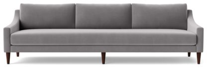 An Image of Swoon Turin Velvet 4 Seater Sofa - Ink Blue