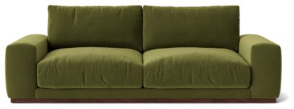 An Image of Swoon Denver Velvet 3 Seater Sofa - Granite Grey