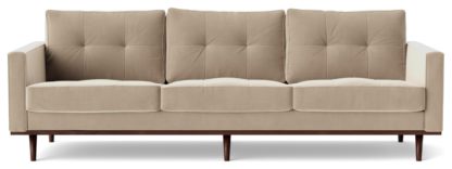 An Image of Swoon Berlin Velvet 4 Seater Sofa - Burnt Orange