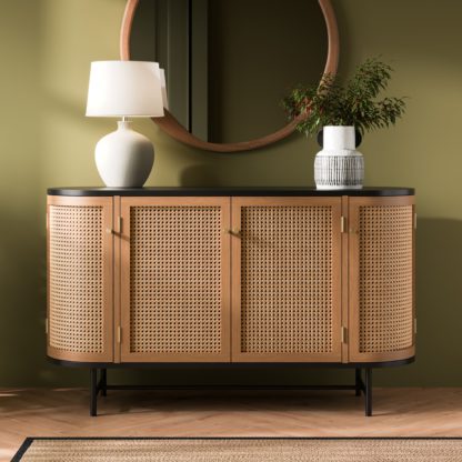 14ea4f0ec3fdabdd34cba7f3f00d730241840ab09a3c3410a2dac47c7bbdfe6b.jpg An Image of Franco Oval Sideboard Black