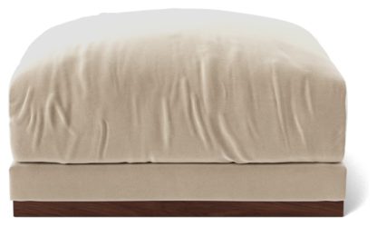 An Image of Swoon Denver Velvet Ottoman Footstool - Biscuit