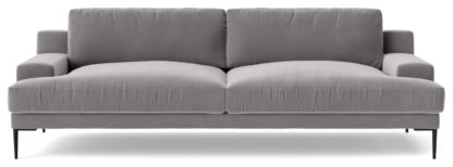 An Image of Swoon Almera Velvet 3 Seater Sofa - Biscuit