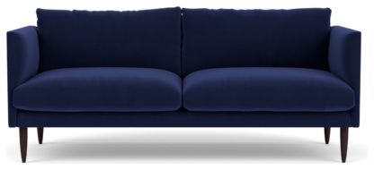 An Image of Swoon Luna Velvet 3 Seater Sofa - Granite Grey