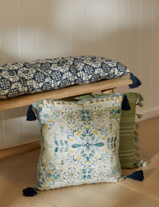 An Image of M&S X Fired Earth Acapulco Alva Pure Cotton Outdoor Cushion