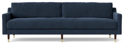 An Image of Swoon Rieti Velvet 4 Seater Sofa - Fern Green