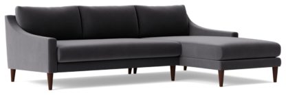 An Image of Swoon Turin Fabric Right Hand Corner Sofa - Indigo Blue