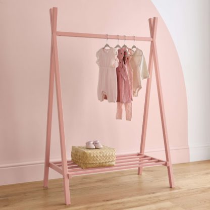 An Image of CuddleCo Nola Clothes Rail Sage (Green)