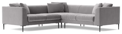 An Image of Swoon Alena Velvet 5 Seater Corner Sofa - Fern Green