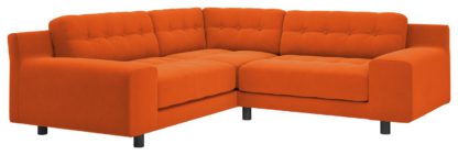 An Image of Habitat Hendricks Right Corner Velvet Sofa - Orange