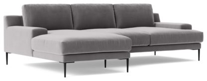 An Image of Swoon Almera Velvet Left Hand Corner Sofa - Biscuit