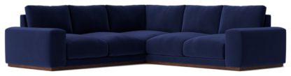 An Image of Swoon Denver Velvet 5 Seater Corner Sofa - Fern Green