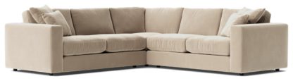 An Image of Swoon Althaea Velvet 5 Seater Corner Sofa - Burnt Orange