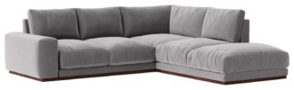 An Image of Swoon Denver Velvet Right Hand Corner Sofa - Silver Grey