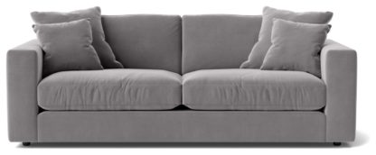 An Image of Swoon Althaea Velvet 3 Seater Sofa - Burnt Orange