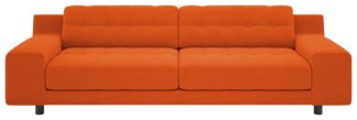 An Image of Habitat Hendricks 4 Seater Velvet Sofa - Orange